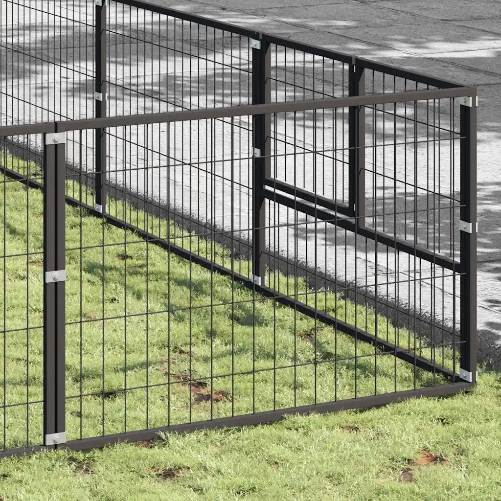 Gabbia per Cani Nera 64 mÂ² in Acciaio cod mxl 49320