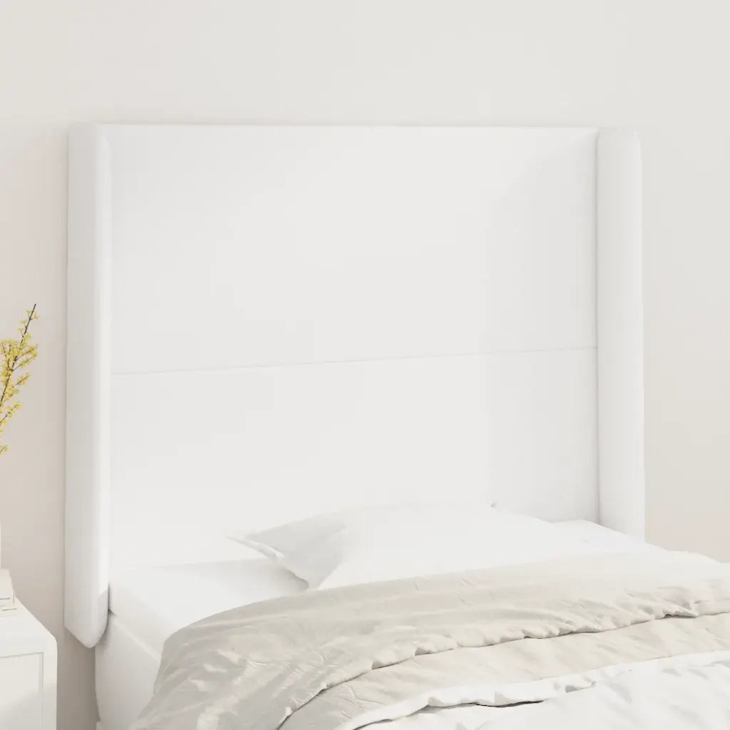 Testiera | Testata ad Orecchio Bianco 103x16x118/128 cm in Similpelle