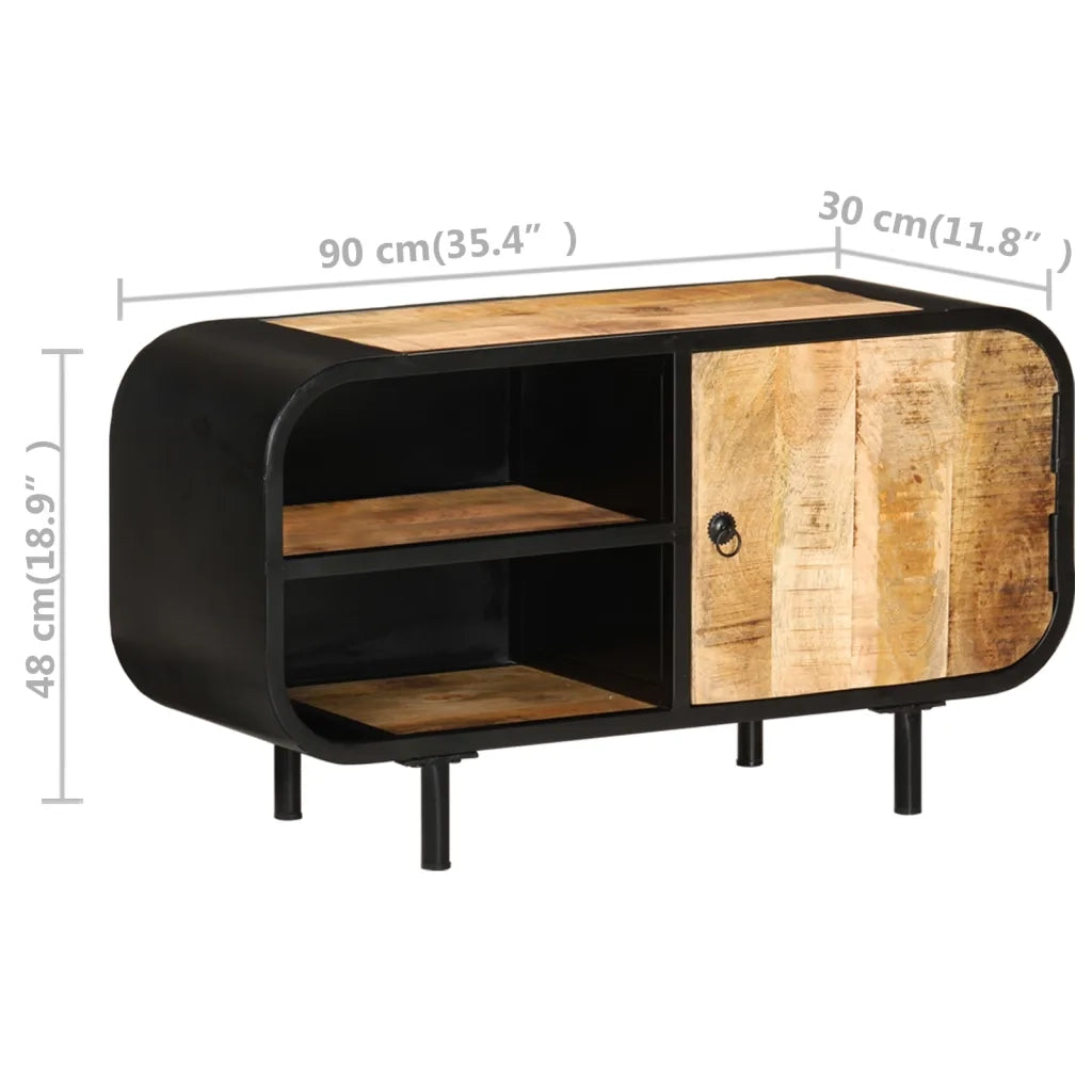 Mobile Porta TV 90x30x48 cm in Legno di Mango Grezzo 328412
