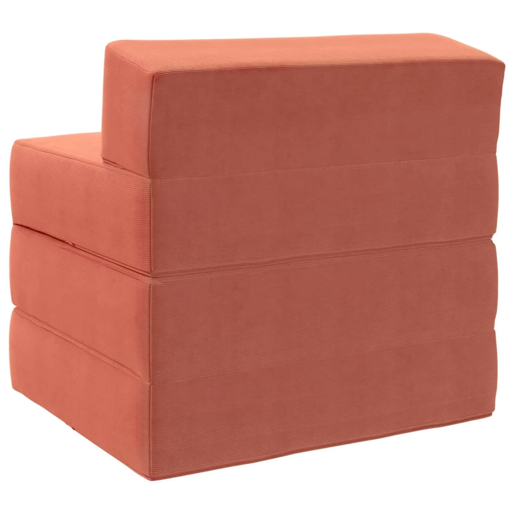 Divano Letto Pieghevole Rosso Arancio 200 x 70 x 15 cm 900016