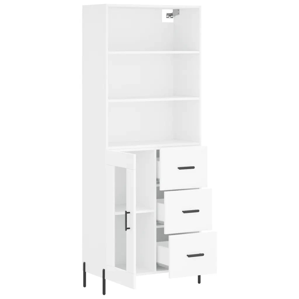 Credenza Bianca 69,5x34x180 cm in Legno Multistrato