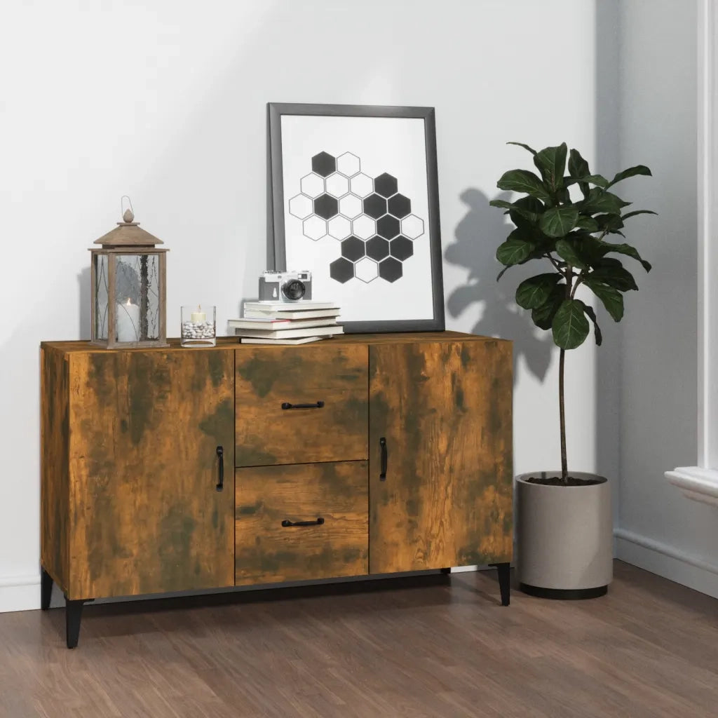 Credenza | Madia | Buffet da pranzo | Armadio da pranzo Rovere Fumo 100x36x60 cm in Legno Multistrato