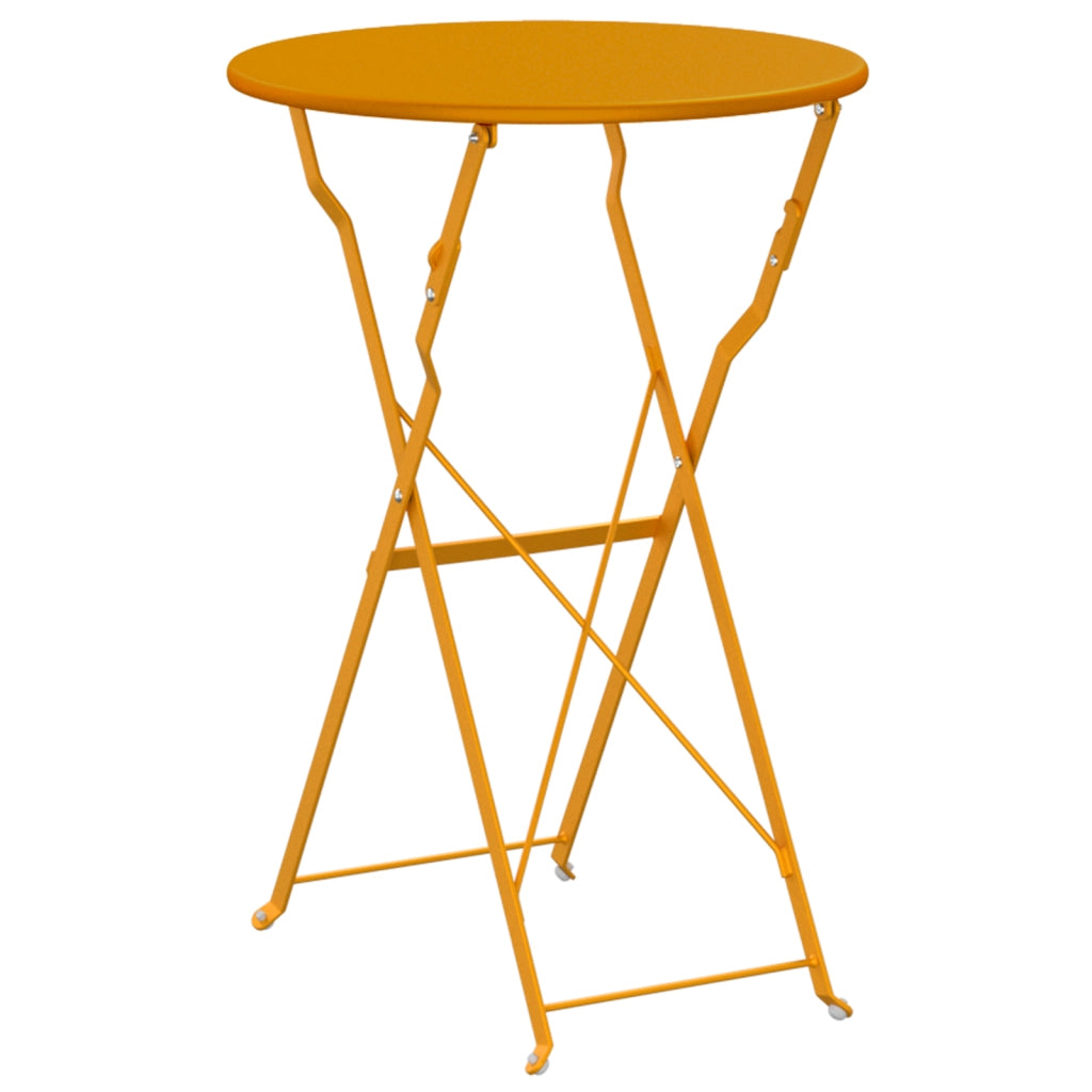 Tavolo Bistro Pieghevole Giallo Senape Ã˜50x71 cm Acciaio Verniciato a Polvere