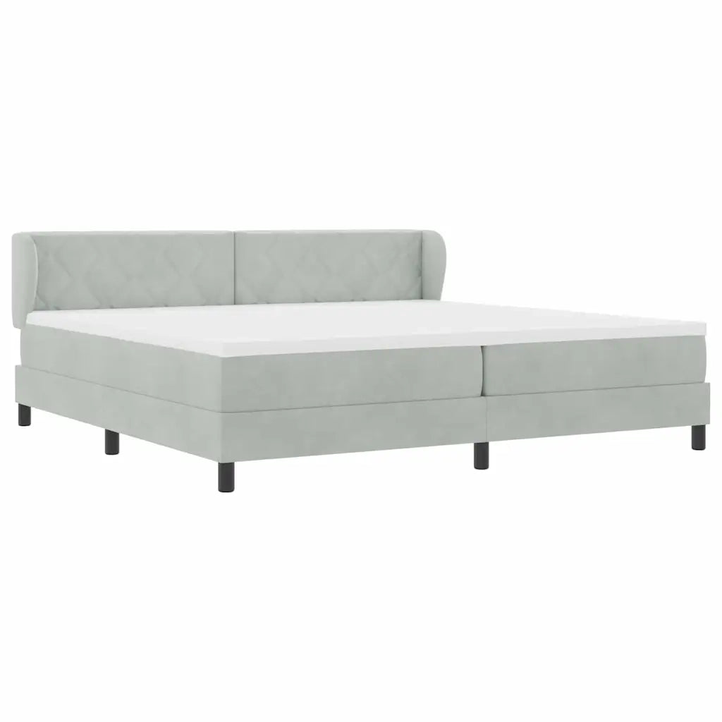 Letto a molle con materasso Grigio chiaro 200 x 200 cm Velluto 3340460