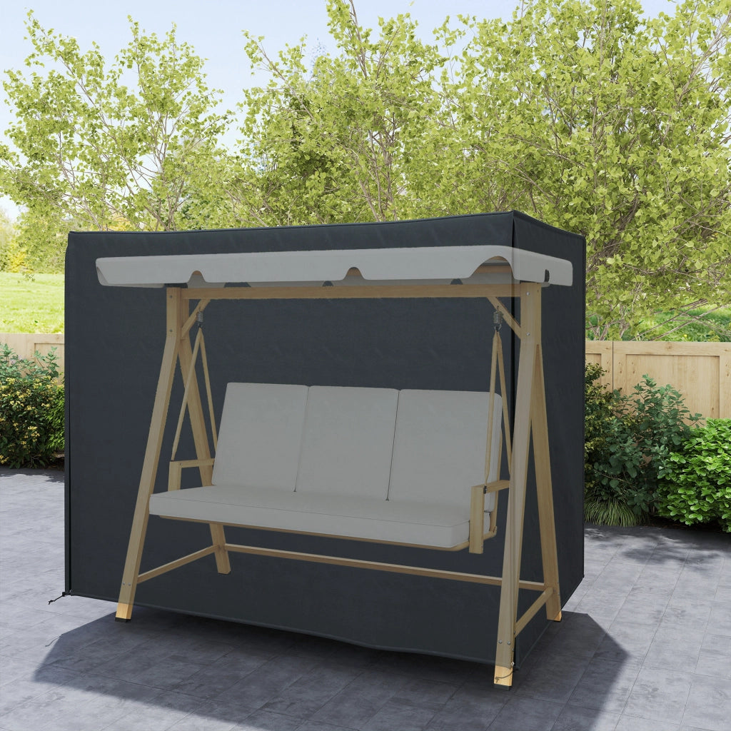 Copertura per Balancelle da Giardino 3 Posti ¨C Zephmum ¨C Nero PE 220x125x172 cm