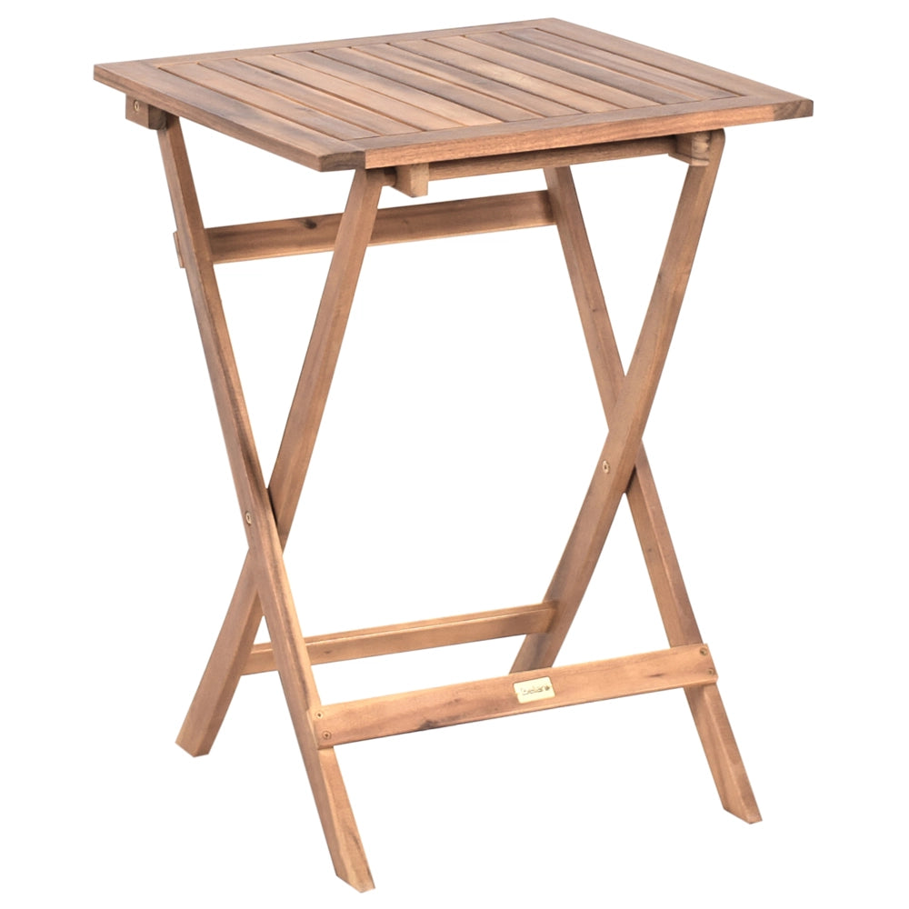Set da balcone in legno di acacia marrone e nero pieghevole esterno elegante