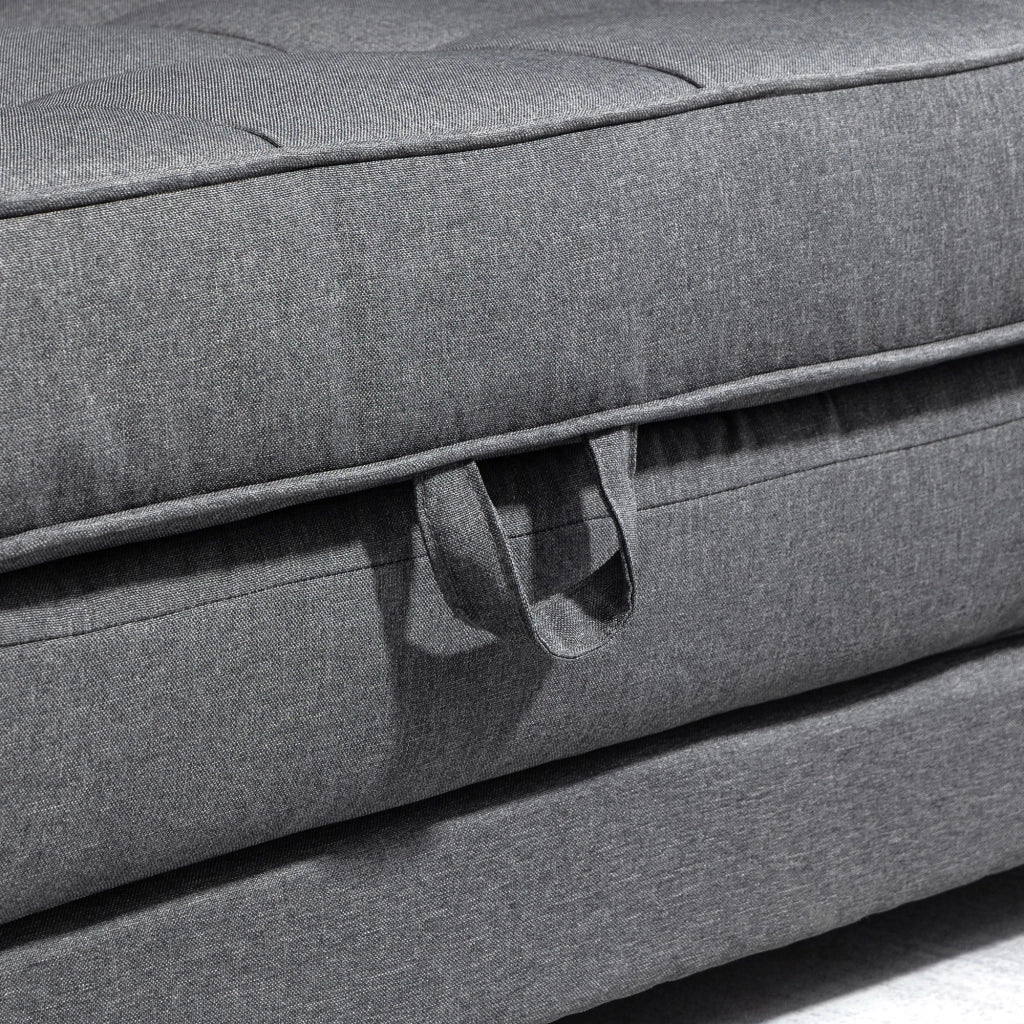 DIVANO LETTO 2 POSTI 147,5x75x85 cm Grigio in poliestere