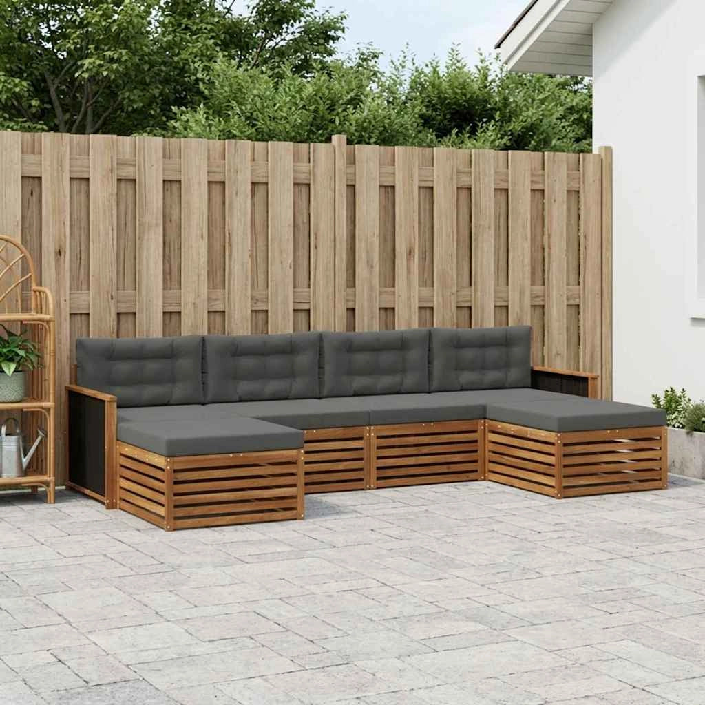 Set di divani da esterno 6 pz Legno di Acacia Massello 3383675