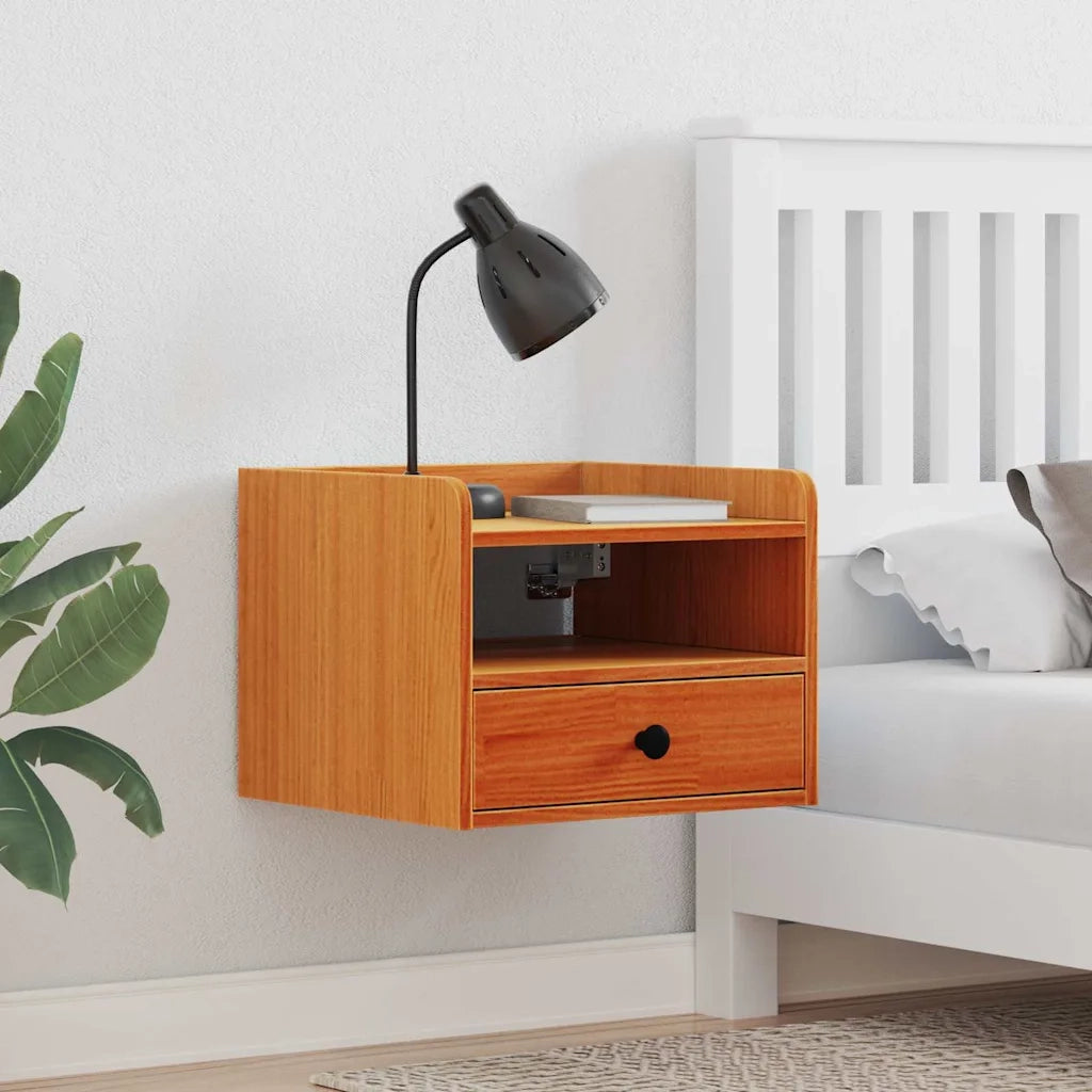 Comodino con cassetto 2 pz-Set di 2 Tavolino da notte Marrone cerato 38 x 36 x 29,5 cm