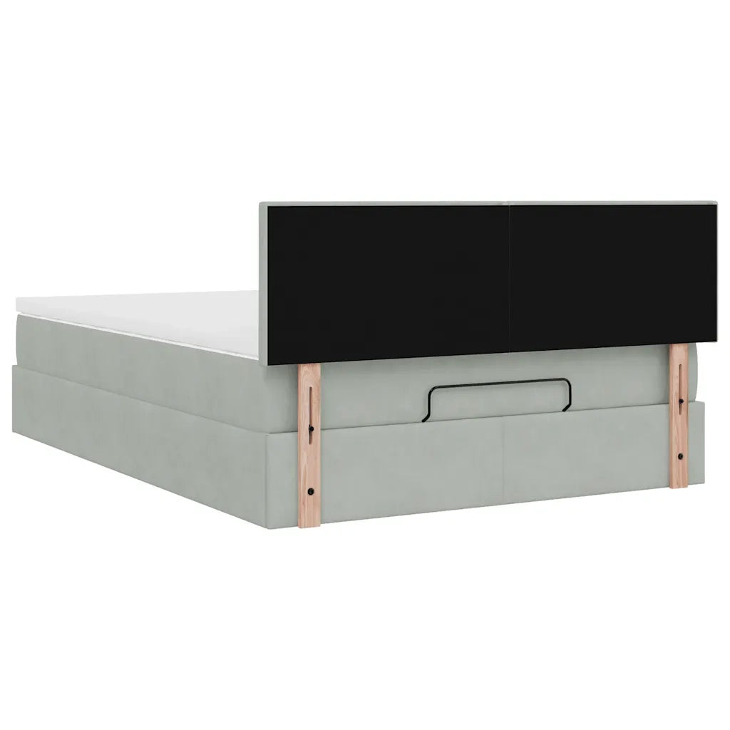 Struttura Letto Pouf con Materasso 140x190 cm Velluto 3312548