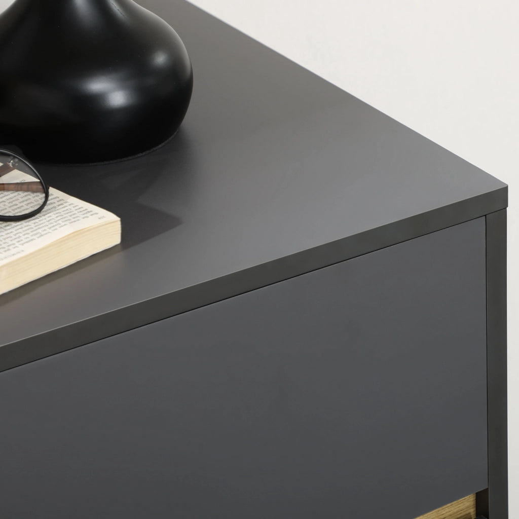 Cassettiera 3 cassetti senza maniglie stile scandinavo ¨C Xylo ¨C grigio 80x40x80 cm