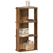 Libreria a 3 Ripiani-Scaffale per Libri-Mobile di Stoccaggio Legno Vecchio 60x30x120 cm in Truciolato