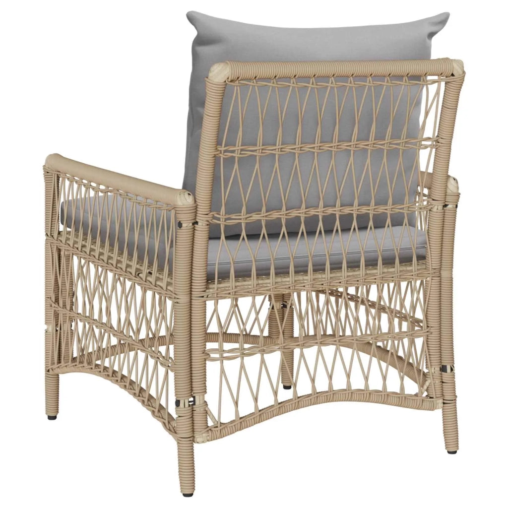 Sedia da Giardino | Sedie da Esterno con cuscino Beige 73 x 61 x 77 cm polyrattan
