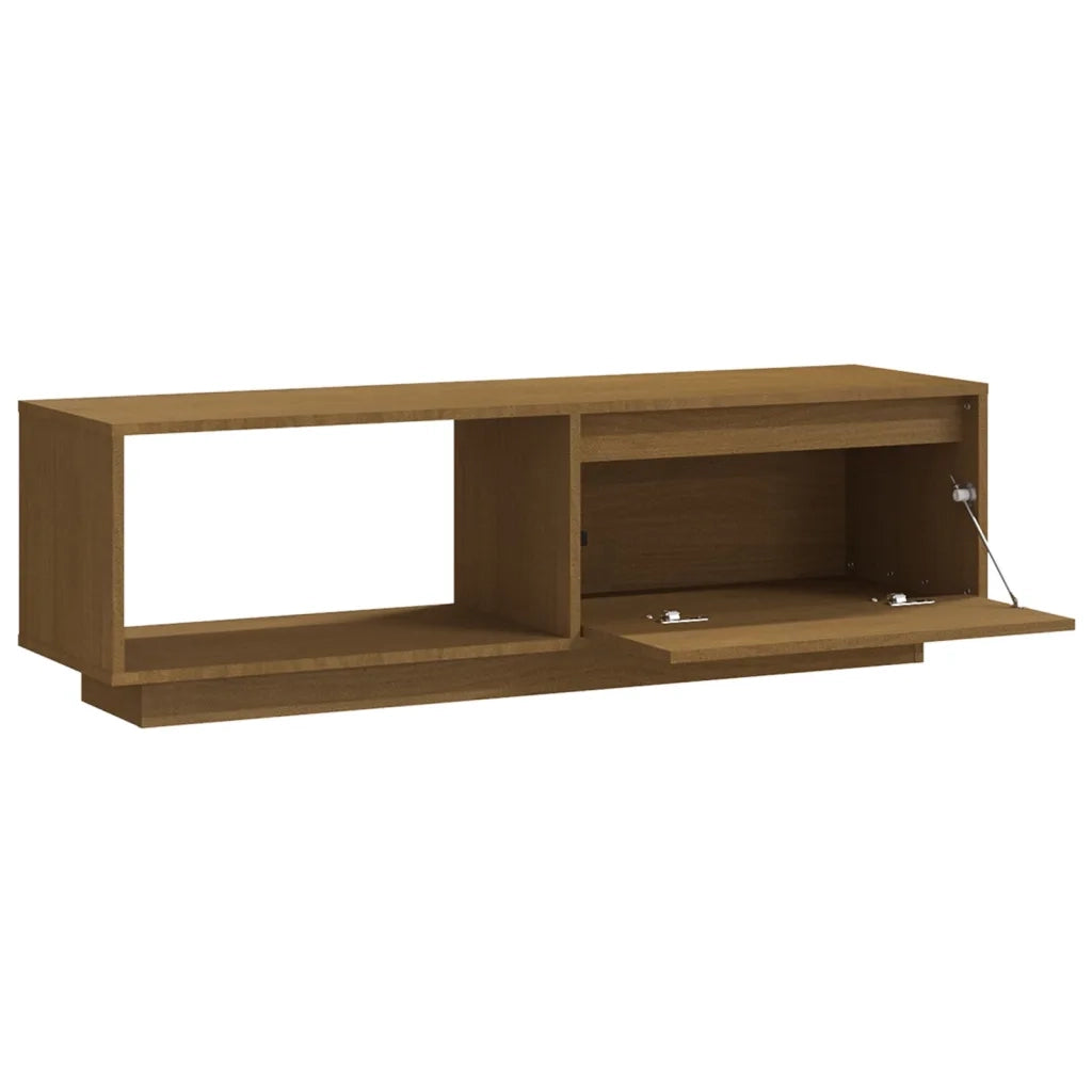 Mobile Porta TV Marrone Ambra 110x30x33,5 cm in Legno di Pino 809891