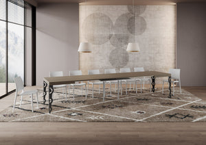 Tavolo Allungabile 120/380x90 cm Karamay Tortora Gambe Antracite