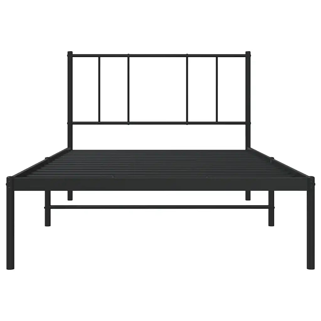 Giroletto con Testiera-Struttura Letto con testiera in Metallo Nero 90x190 cm 610383
