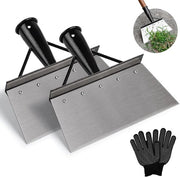 Scopa multifunzionale per giardino 21 cm con lamella di risciacquo in acciaio manganese (2 pezzi) con guanti