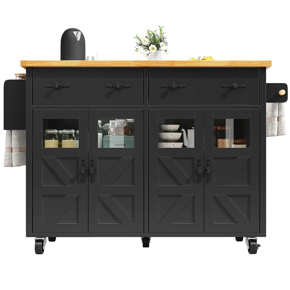 Isola cucina premium - Xylo - nero freni scomparti regolabili