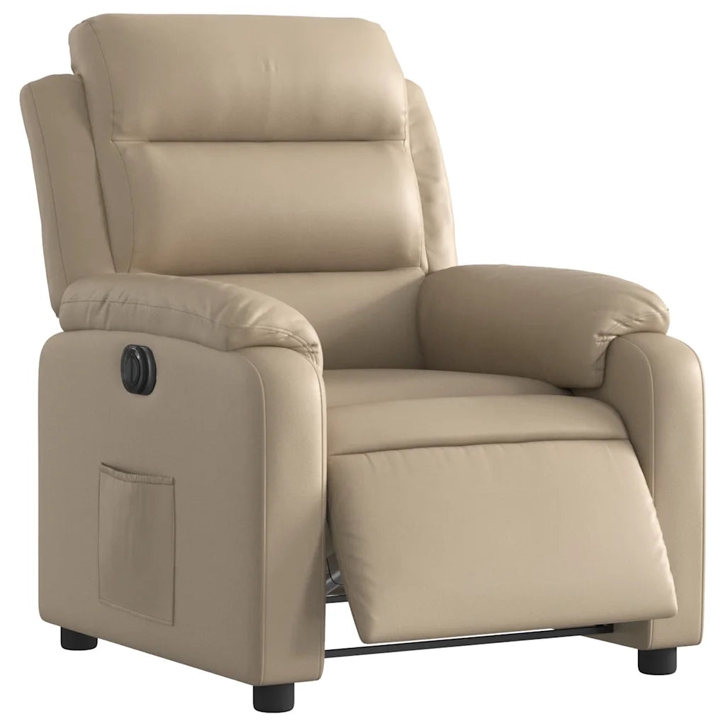 Poltrona Reclinabile Elettrica Cappuccino in Similpelle
