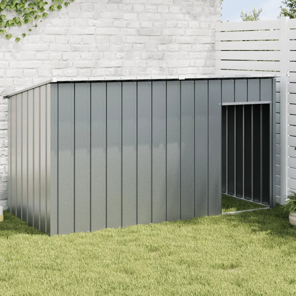 Casetta Cani con Tetto Antracite 196x91x110 cm Acciaio Zincato 172575