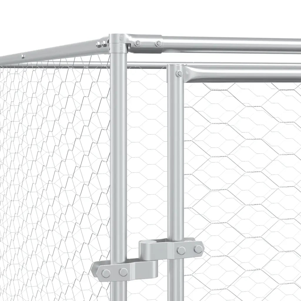 Cuccia per Cani da Esterno Argento 2x10x2 m Acciaio Zincato 3190453