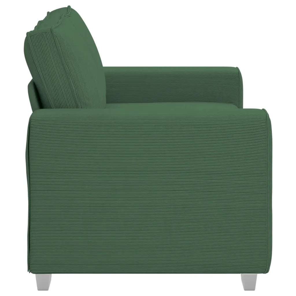 Divano Divanetto Verde Scuro 160x77x82cm Tessuto di Velluto a Coste 4105197