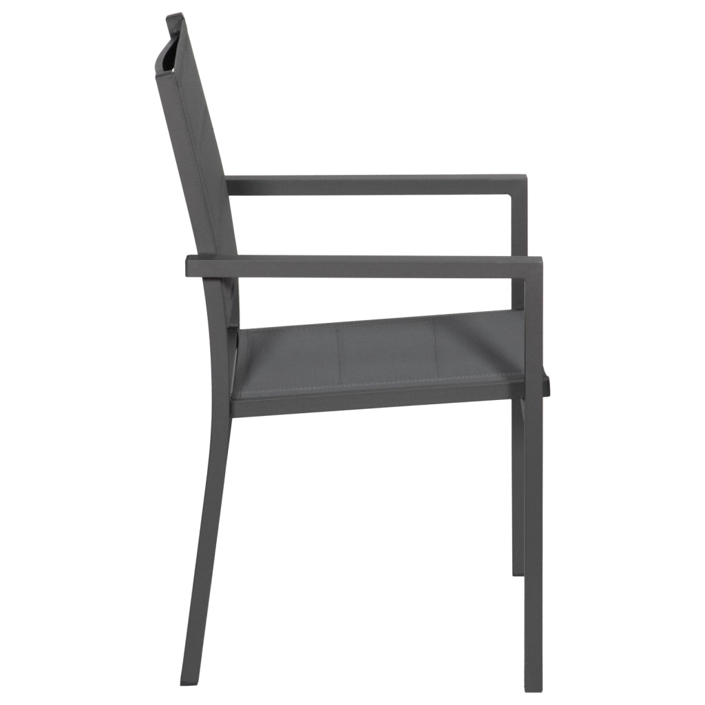Set di 4 sedie imbottite in alluminio antracite - textilene grigio