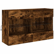 Mobile TV multimediale mensola TV credenza mobile TV sala da pranzo soggiorno parete attrezzata per camera da letto con luci LED rovere affumicato 98,5 x 30 x 60,5 cm marrone 02_0027998