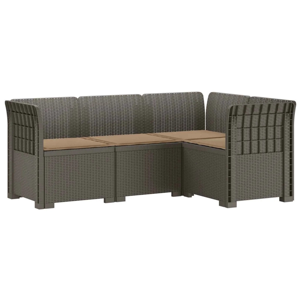 Divano da Giardino 4 Posti con Cuscini Aspetto Rattan PP 3443976