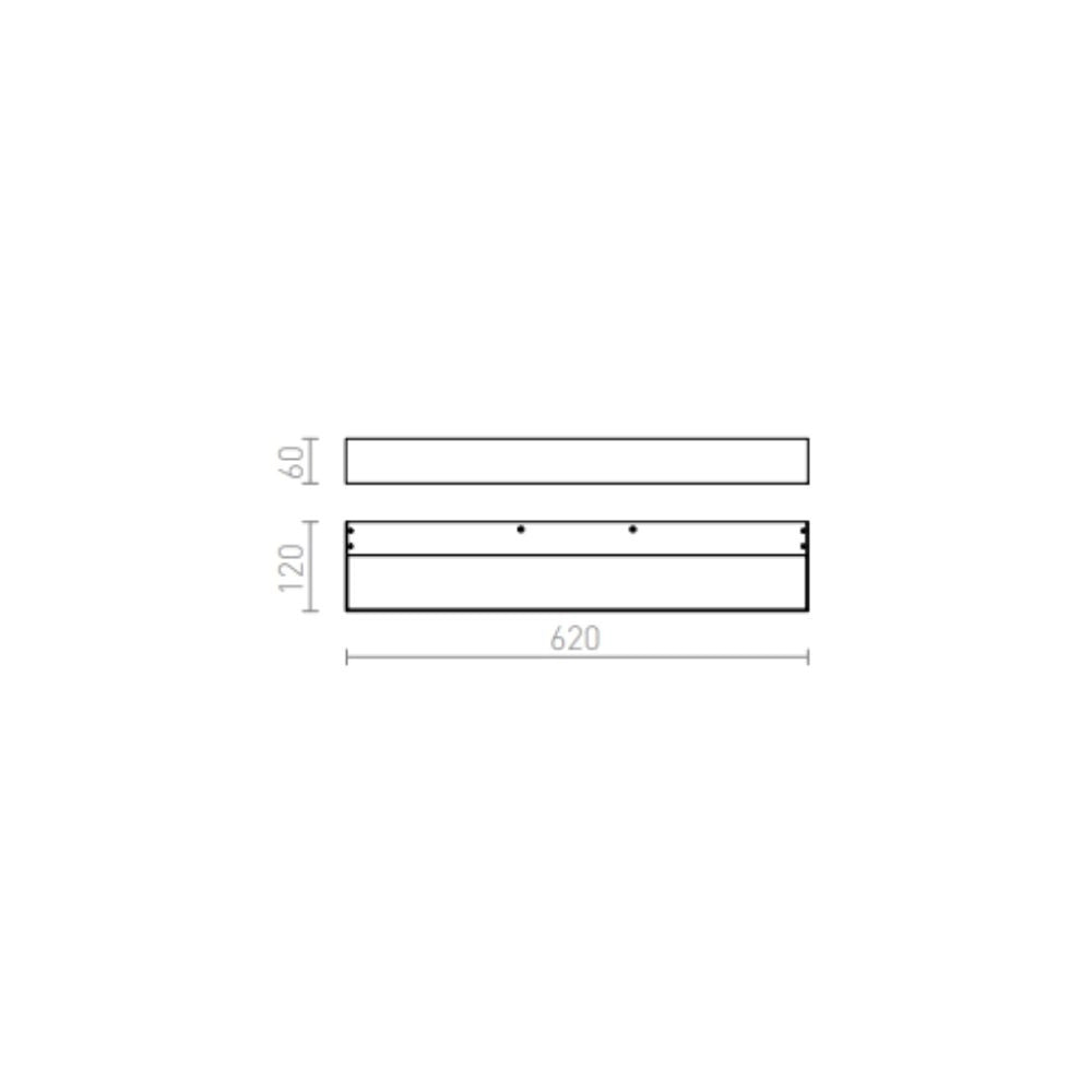 Faretto applique PRIO LED 62 da parete alluminio pettinato 230V LED 33W 3000K