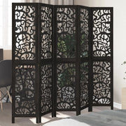 Divisorio Ambienti | Divider per stanze | Paravento 5 Pannelli Nero Legno Massello di Paulownia