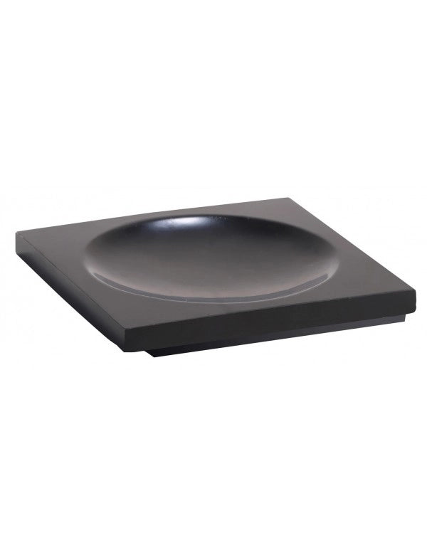 Portasapone da tavolo quadrato GAMMA in resina nera opaca 9,5 x9,5 x1,5 cm
