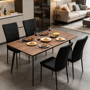 SEDIA Imbottita in Velluto Nero Set da 4 pezzi 42 x 94,5 x 59 cm