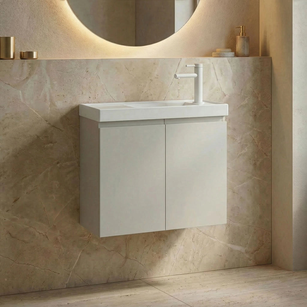 Mobile lavabo "Ferla 60" - 60 x 22 x 50 cm - Cashmere opaco
