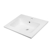 Lavabo ad incasso mineral marmo colore bianco opaco mobile composizione bagno *** misure 61x46 cm, confezione 1