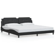 Letto matrimoniale | Letto per adulti | Giroletto senza Materasso Zadar Nero 200x200 cm in Similpelle
