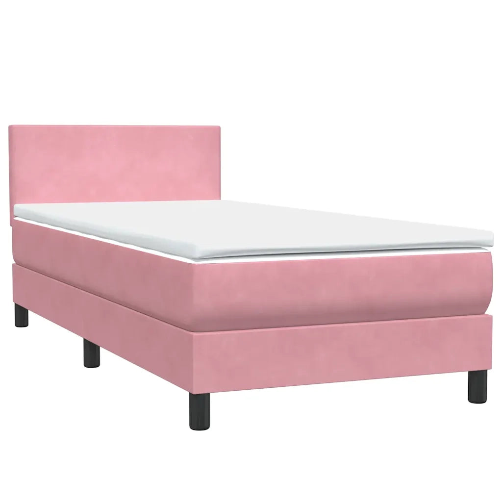 Giroletto a Molle con Materasso Rosa 80x220 cm Velluto 3316046