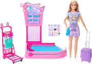 Barbie - Ritiro Bagagli, set con bambola bionda Malibu Avventure Senza Limiti e area ritiro bagagli in aeroporto con acc