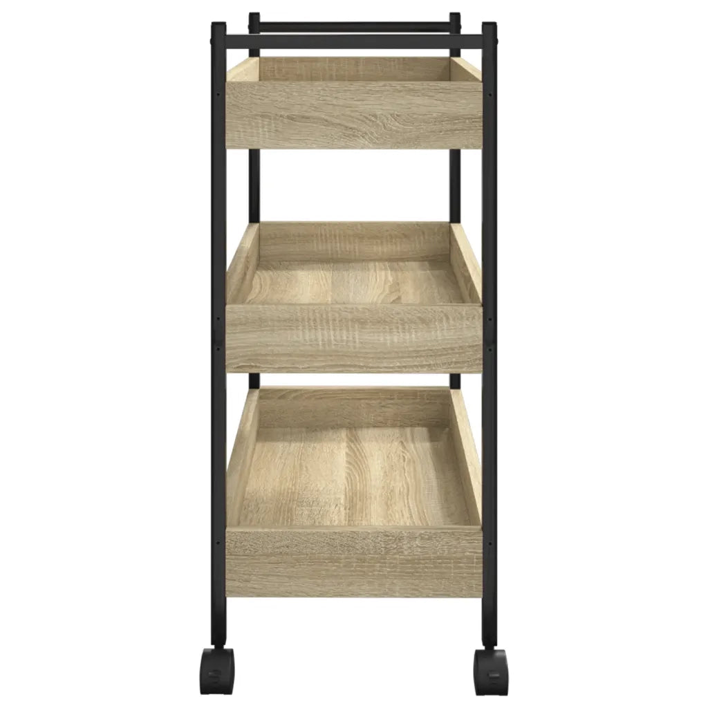 Carrello da Cucina-Scaffale per Cucina Rovere Sonoma 50x30x70 cm Legno Multistrato