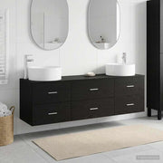 Set di mobili per il bagno 3 pz Nero 161,5 x 44,5 x 80 cm 3405940