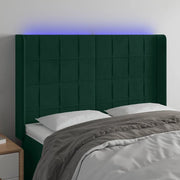 Testiera a LED Verde Scuro 147x16x118/128 cm in Velluto 3124099