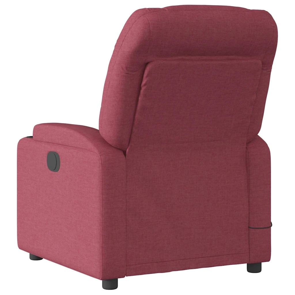 Divano Sedia-Poltrona Massaggiante Reclinabile Elettrica Rosso Vino Tessuto 645069