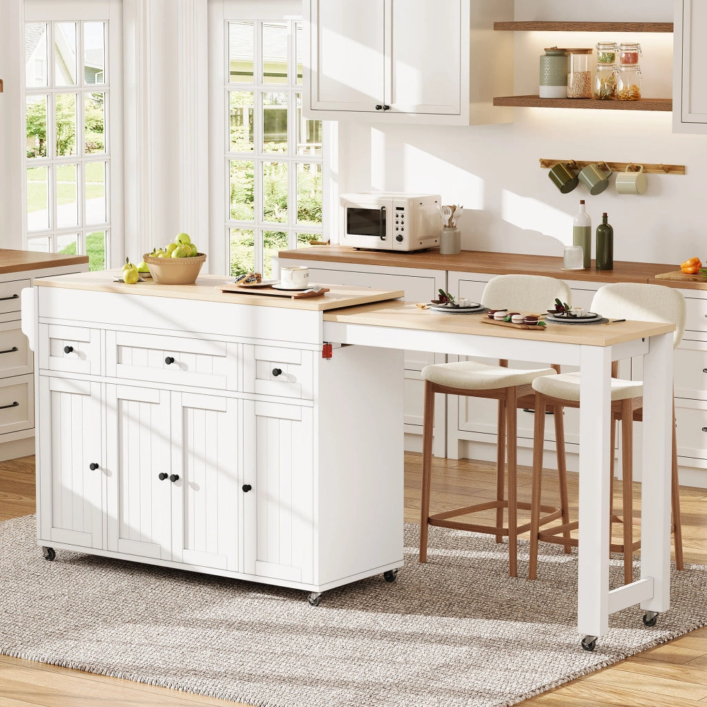 Mobile contenitore da cucina con 3 cassetti; ripiani regolabili e piano estraibile