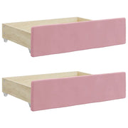 Cassetti da Letto 2 pz Rosa in Legno Multistrato e Velluto CFW2929869