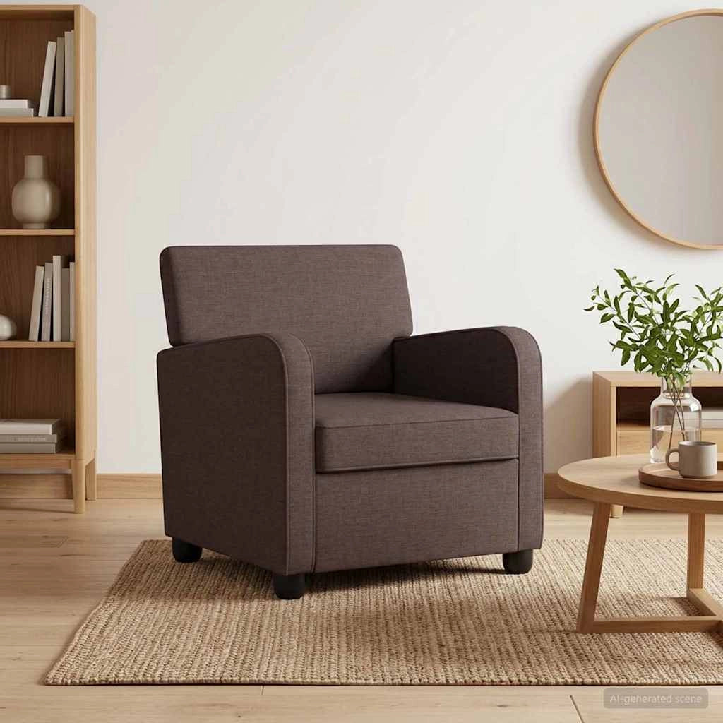 Poltrona Marrone Scuro Tessuto 42043397