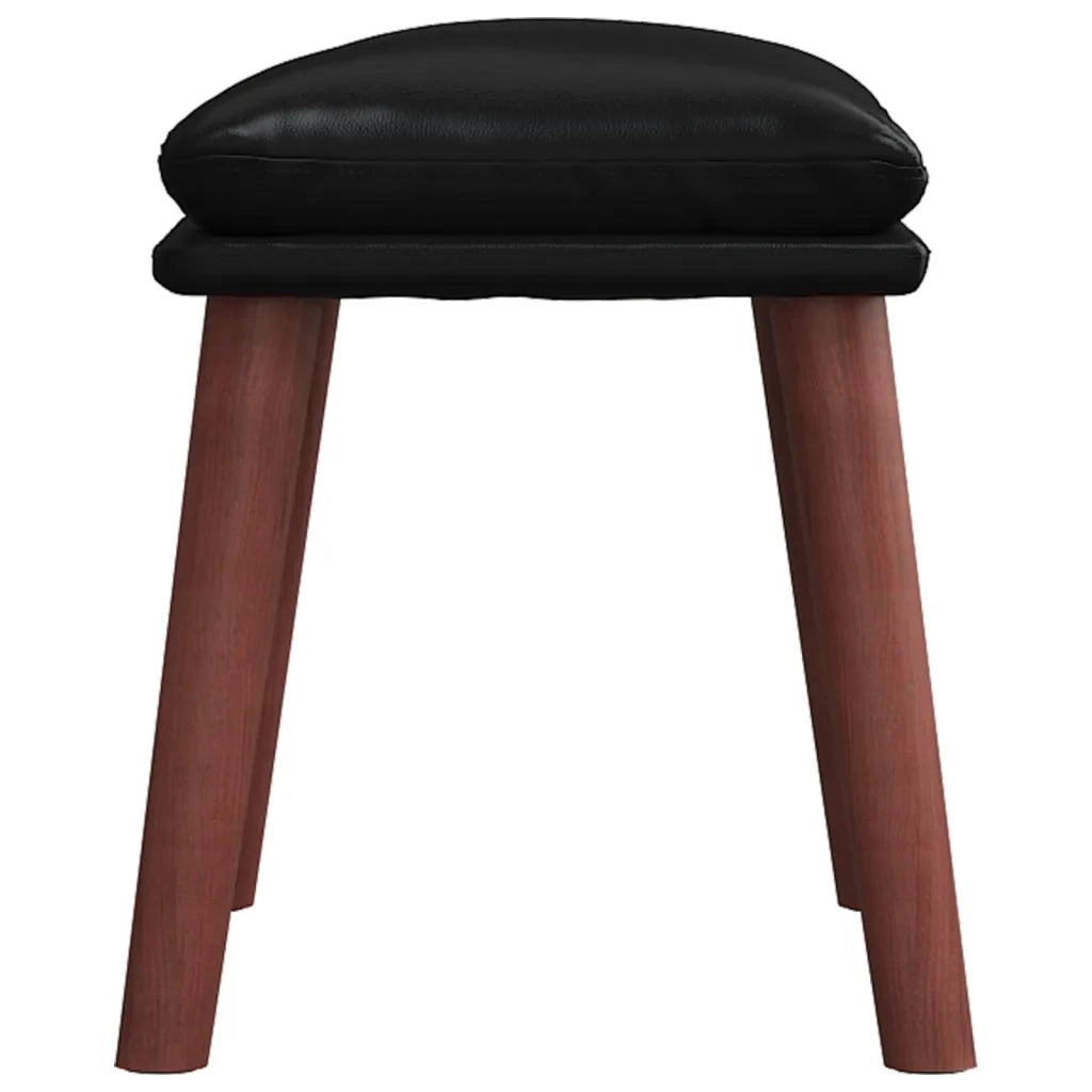 Poggiapiedi Nero 45x29,5x35 cm in Similpelle