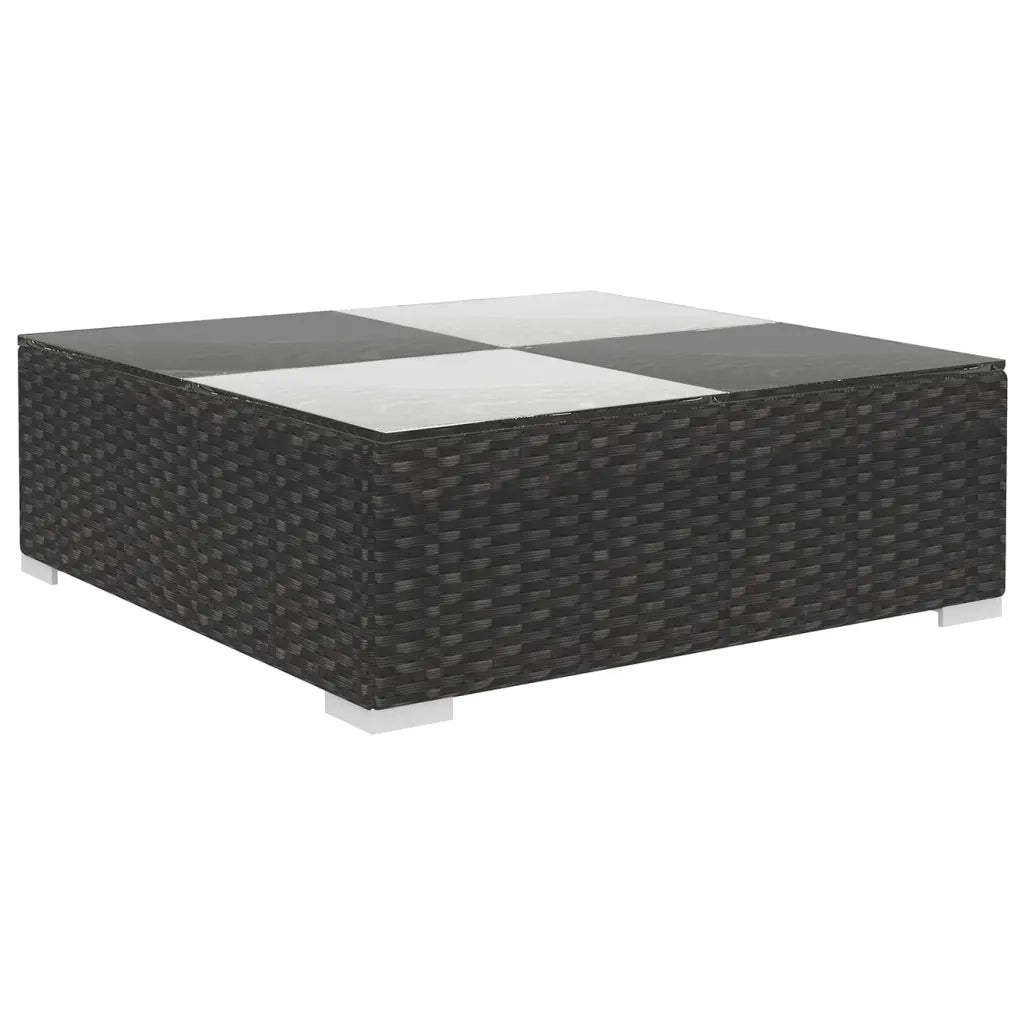 Set Divani da Giardino 6 pz con Cuscini in Polyrattan Nero 41257