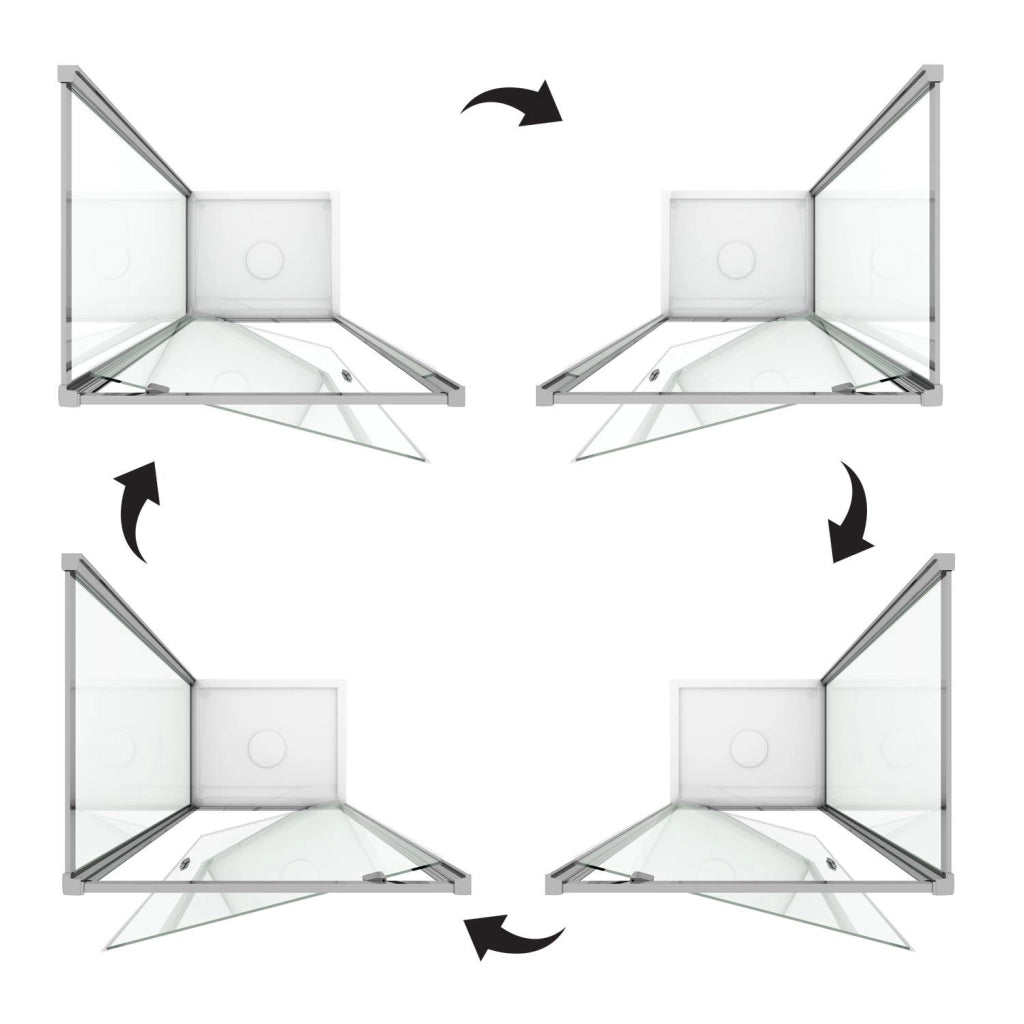 Box Doccia Angolare 80x80 cm 1 Anta Battente in Cristallo Opaco 6mm H185 Fosterberg Koge Duo