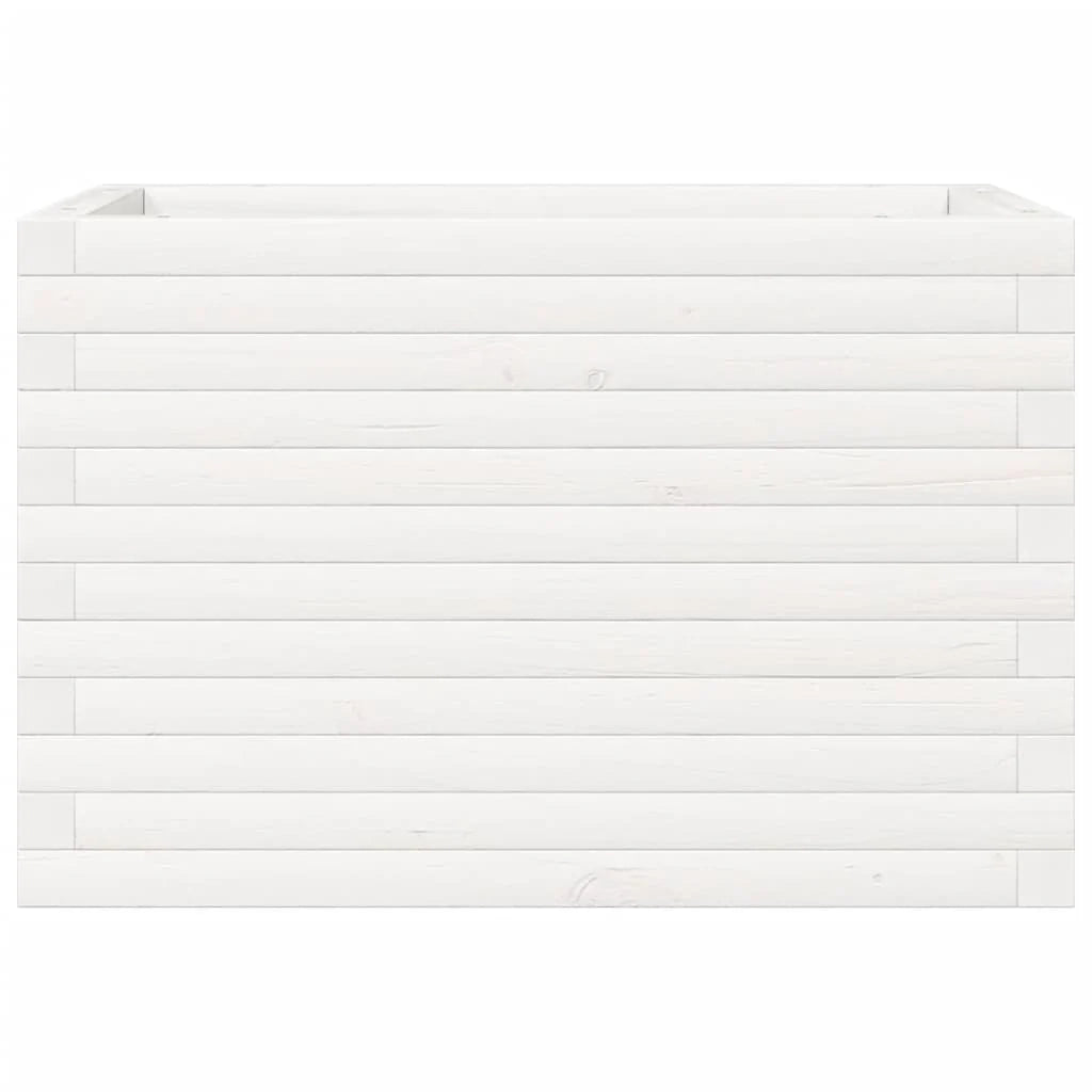 Fioriera rialzata per piante fiori patio giardino 70 x 40 x 45,5 cm legno di pino massiccio bianco 02_0037779