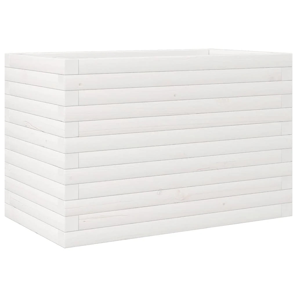 Fioriera rialzata per piante fiori patio giardino 70 x 40 x 45,5 cm legno di pino massiccio bianco 02_0037779